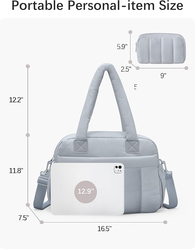oscaurt Gym Bag for Women Lightweight Duffle Bag for Travel with Toiletry Pouch Water Resistant Carry On Weekender Overnight Duffel