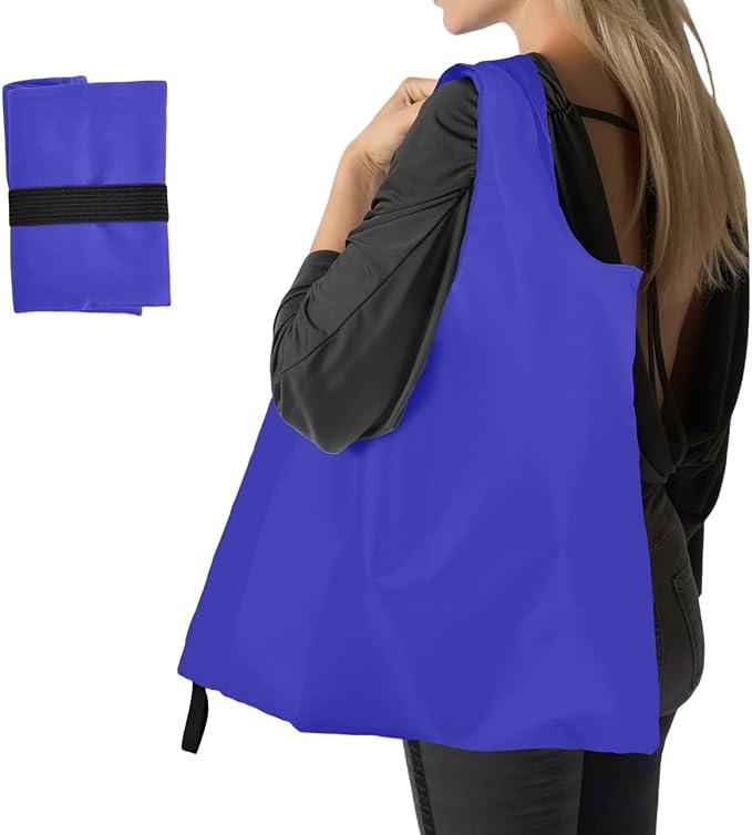 Washable Reusable Grocery Bags, Foldable Reusable Shopping Bags, Polyester Tote, Pocket Size Carrier
