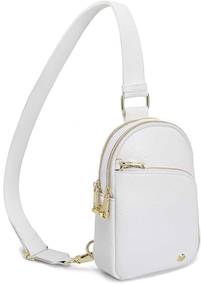 INICAT RFID Blocking Sling Bag, Anti Theft Crossbody Bag for Women, Travel Fanny Pack Style Purse, Vegan Leather