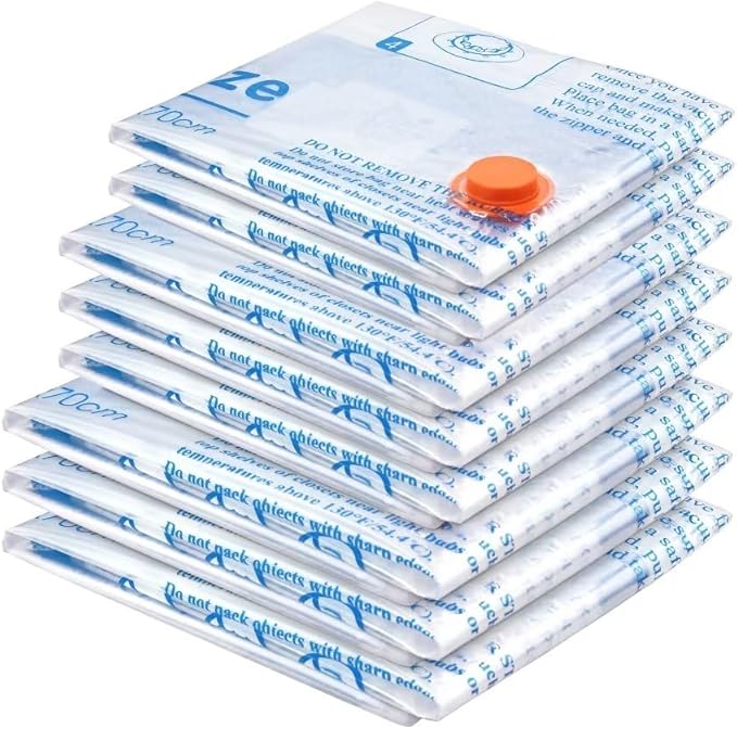 MEIQIHOME Vacuum Storage Bags, Space Saver Sealer Bags,Vacuum seal bags for clothing, Pillows, Comforters, Blankets, Bedding,Travel,8 COMBO