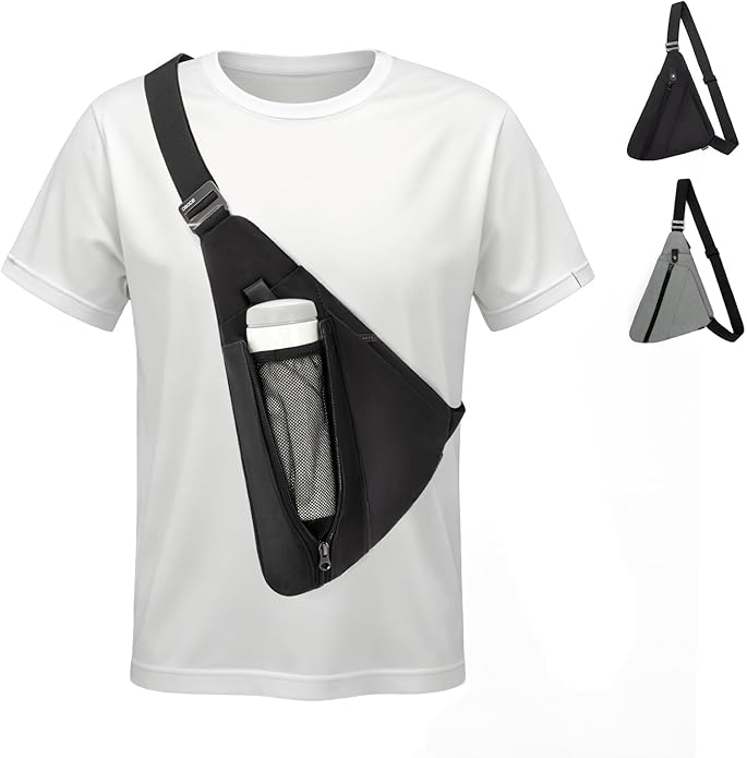 OSOCE Crossbody Sling Bag, Water-Resistant Anti Theft Chest Pack, Minimalist Commuter Daypack for Travel Hiking Work