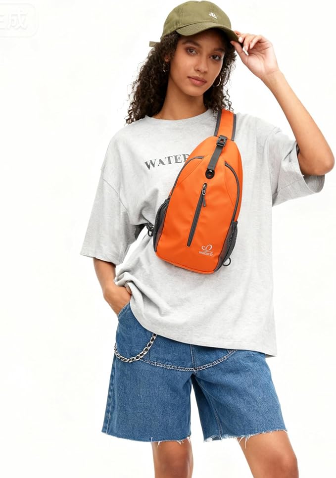 WATERFLY Crossbody Sling Backpack Sling Bag Travel Hiking Chest Bag Daypack