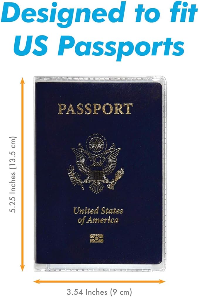 Millennial Essentials unisex-adult Waterproof Clear Passport Cover Plastic Passport Protector Vinyl ID Card Protector Case Holder Travel Pack of 6,