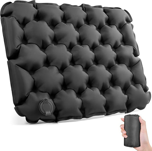 Inflatable Seat Cushion Portable Lightweight Stadium Seat Pad Travel Air Seat Cushion for Long Flights Camping Hiking Bleacher Airplane Stadium Office