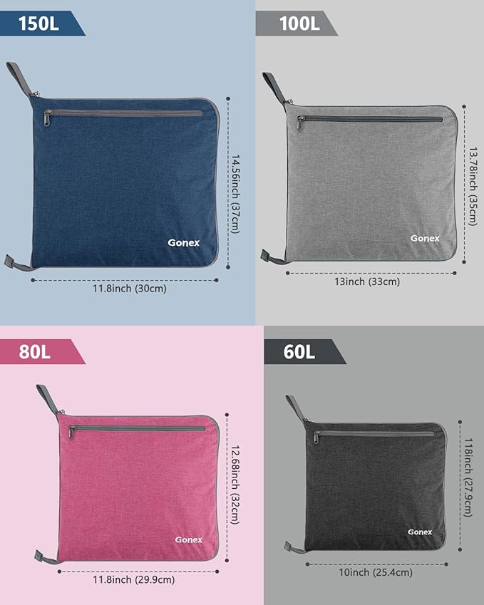 Gonex 40L 60L 80L 100L 150L Large Foldable Travel Duffle Bag with Shoes Compartment, Packable Lightweight Water Repellent Duffel Bag for Camping Gym Weekender Bag