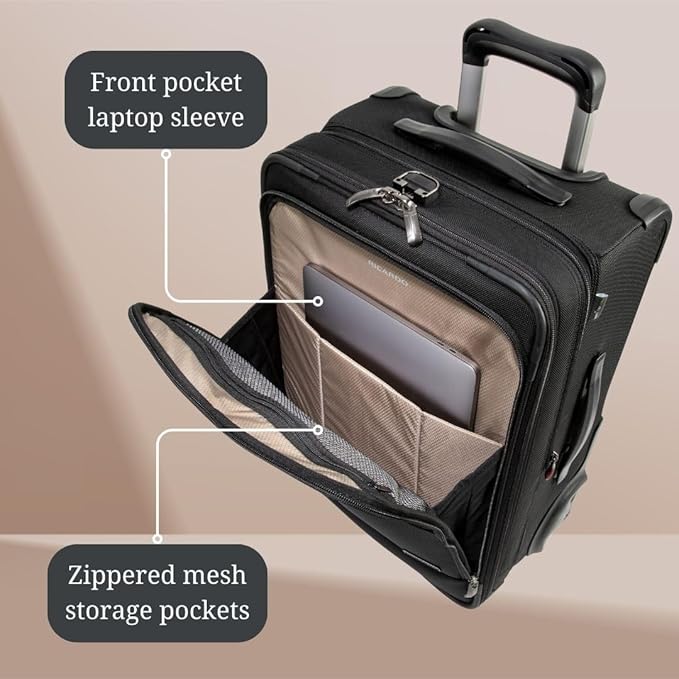 Ricardo Beverly Hills Flight Essentials Softside Expandable Carry-On Travel Luggage with Wheels, Durable Ballistic Nylon Fabric, Water and Stain Resistant, Men and Women, 22-Inch