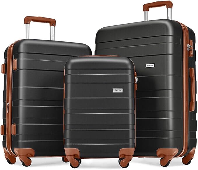 Luggage Sets, 3 Pcs Hardside Lightweight Suit case with Spinner Wheels & Lock