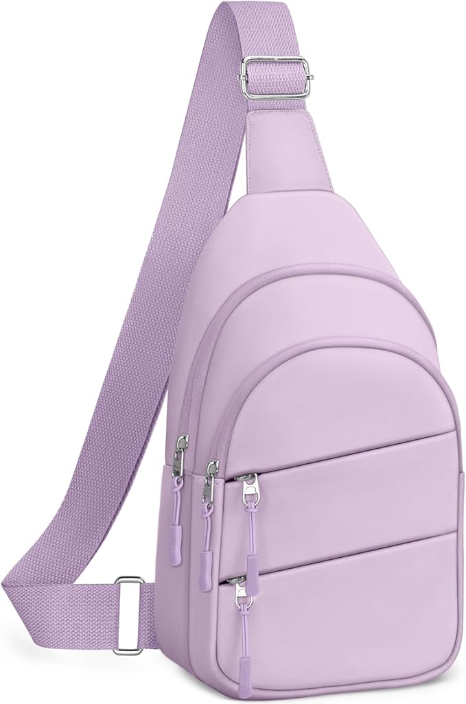 Tuwubi Crossbody Bags for Women, Sling Bag for Men, Small Hiking Backpack Anti Theft Lightweight for Outdoors Travel (M, Violet)