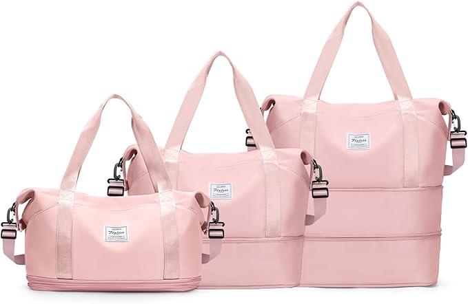 Travel Duffel Bag, Sports Tote Gym Bag, Shoulder Weekender Overnight Bag for Women