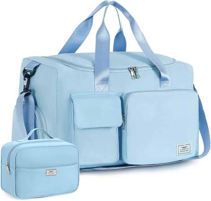FIORETTO Women's Gym Duffle Bag with Shoes Compartment, 30L Capacity, Ideal for Travel, Gym, Sports, Duffel, Weekender