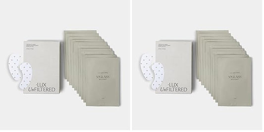 + Lux Unfiltered Cooling Under Eye Patches - Anti-Slip Caffeine Infused Korean Eye Mask - Reduces Puffiness, Brightens, & Hydrates Skin - Fragrance Free, Vegan, & Cruelty Free - 10 Count (Pack of 2)