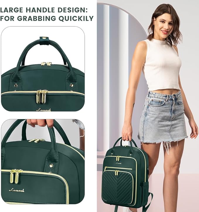 LOVEVOOK Laptop Backpack for Women, Water Resistant Travel Work Backpacks Purse Stylish Business Teacher Nurse Computer