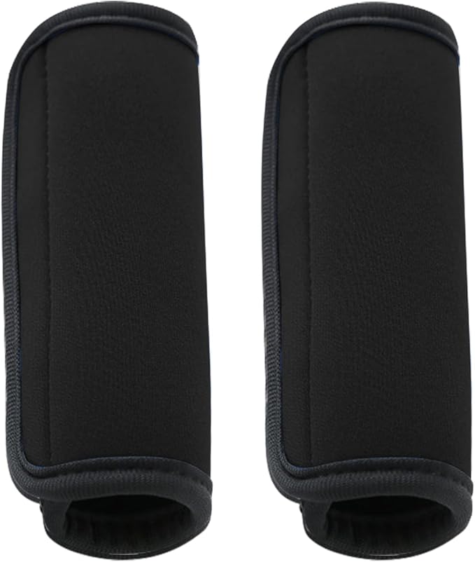 2 Pack Luggage Handle Wraps for Suitcase, Bright Color Comfort Soft Handle Covers (Black)