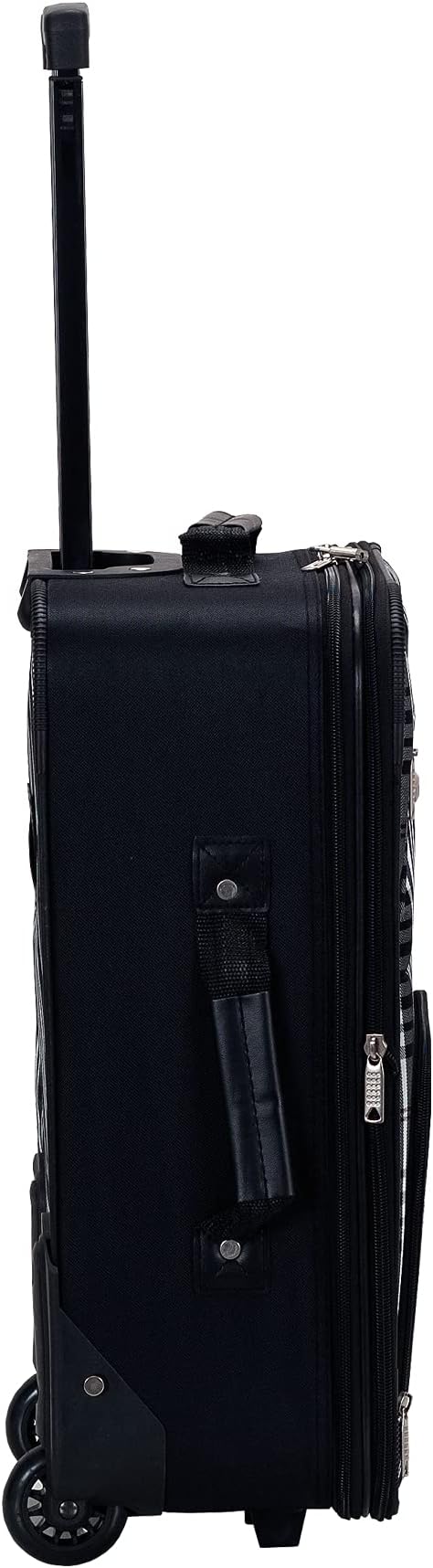Rockland Fashion Softside Upright Luggage Set, Expandable, Black Plaid, 2-Piece (14/19)