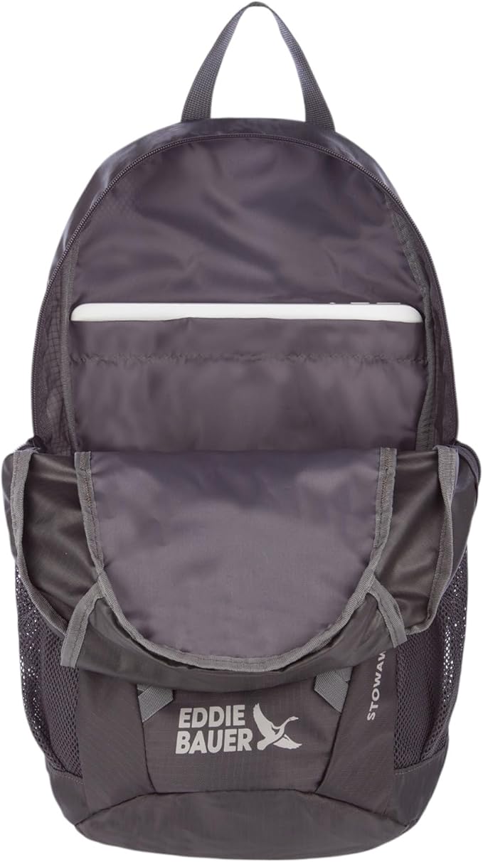 Eddie Bauer Stowaway Packable Backpack | Travel | Outdoor | Lightweight | Foldable | Durable | Ripstop Polyester | 20L - Dark Smoke
