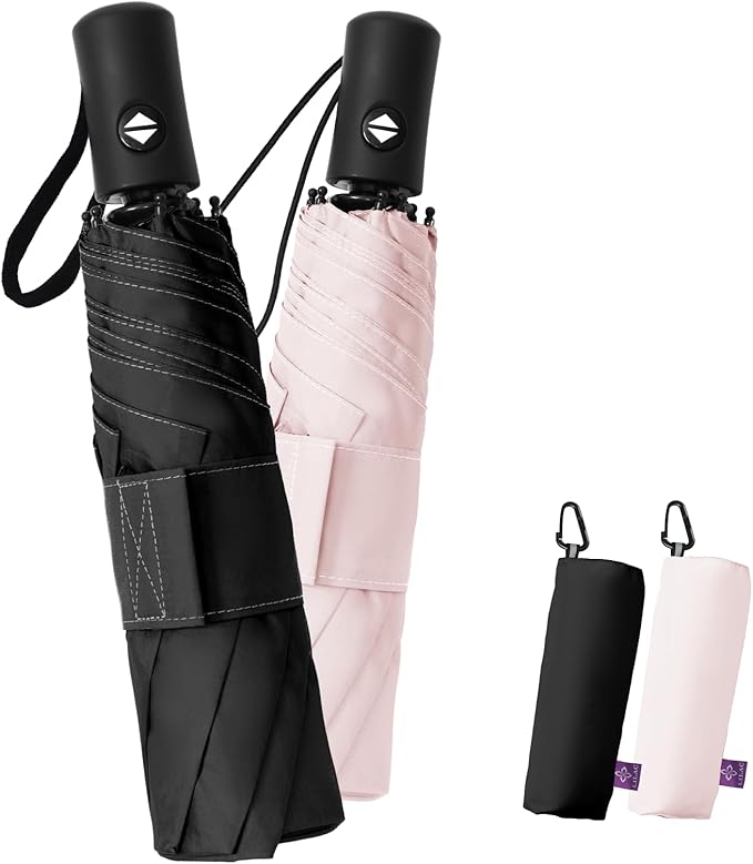 Compact Travel Windproof Umbrella, 43" Auto open/close Folding Quick Dry Umbrellas for Rain, Lightweight Portable Small for Backpack Car, Thoughtful Gift for Women Men Kids, TSA Approved