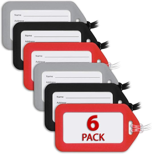MIFFLIN Luggage Tags (Business, 6 PK), Bag Tag for Baggage, Suitcase Tags Bulk