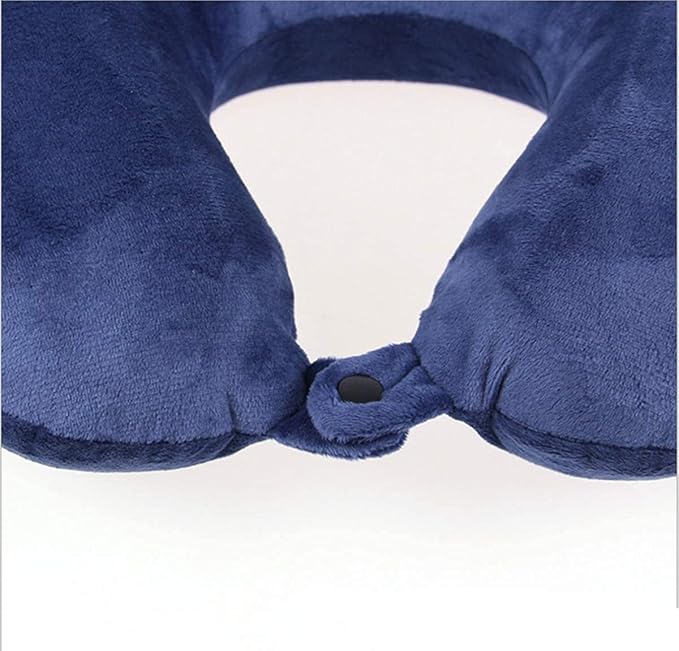 Travel Pillow, 100% Pure Memory Foam Neck Pillow, Suitable for Airplanes, Cars, Trains, Office Naps, Home Lounge Chairs, Removable and Washable Pillow Cover (Blue)