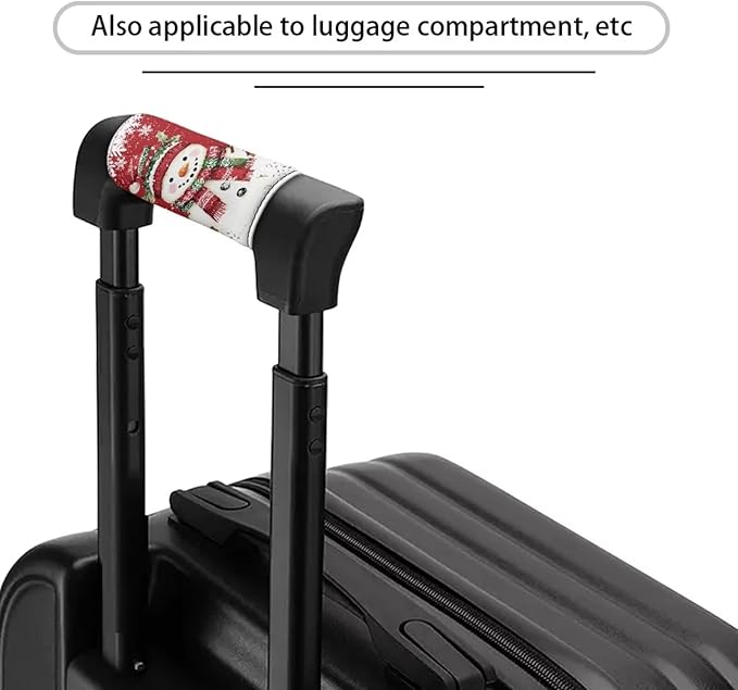 BIGCARJOB Christmas Snowman Luggage Handle Cover 2 Pcs Christmas Suitcase Identifier Protective Cover Trolley Case Grip Travel Luggage Handle Wrap Luggage Accessories