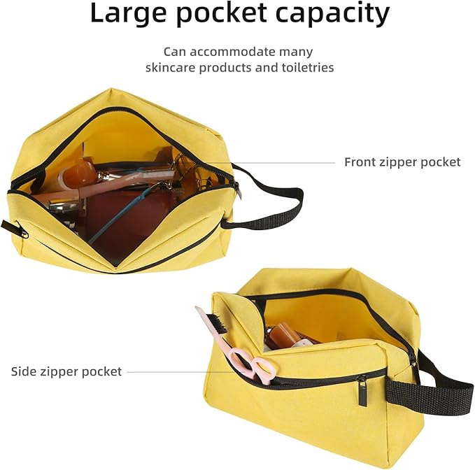 Travel Toiletry bag Toiletry bag for women men Hanging Cosmetic bag Travel accessories for Women Men (Yellow)