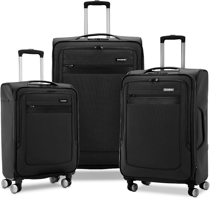 Samsonite Ascella 3.0 Softside Expandable Luggage with Spinner Wheels, 3-Piece Set (20/25/28), Black