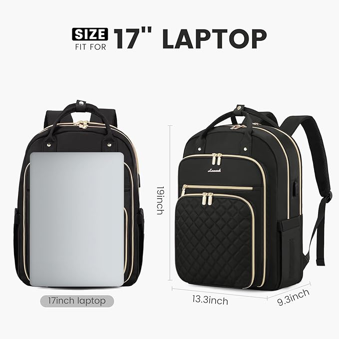 LOVEVOOK 17" Laptop Backpack for Women with Laptop Compartment, Water Resistant Travel Work Backpacks Purse Stylish College Business Teacher Nurse Computer Bag