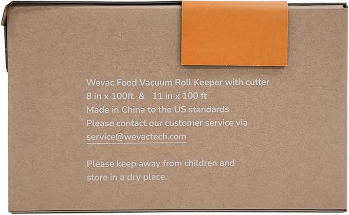 Wevac 8''x100' & 11''x100' 2 Rolls Food Vacuum Seal Roll Keeper with Cutter, Ideal Vacuum Sealer Bags for Food Saver, BPA Free, Commercial Grade, Great for Storage, Meal prep and Sous Vide (Pack of 2)