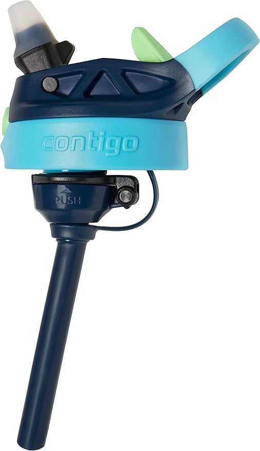 Contigo Kids Water Bottle with Redesigned AUTOSPOUT Straw 14oz .Blueberry and Blue Raspberry & Blueberry and Blue Raspberry with Cosmos (Pack of 8)