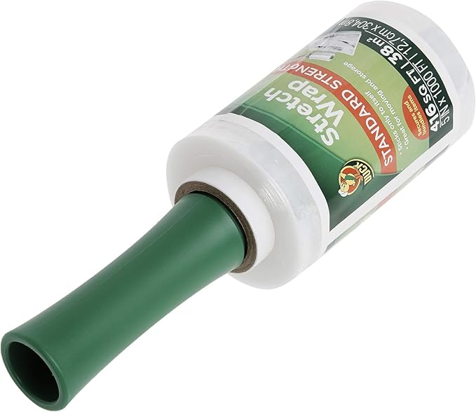 Duck Brand Stretch Wrap Roll, Clear, 5 inches by 1000 feet, 285849, Set of 4
