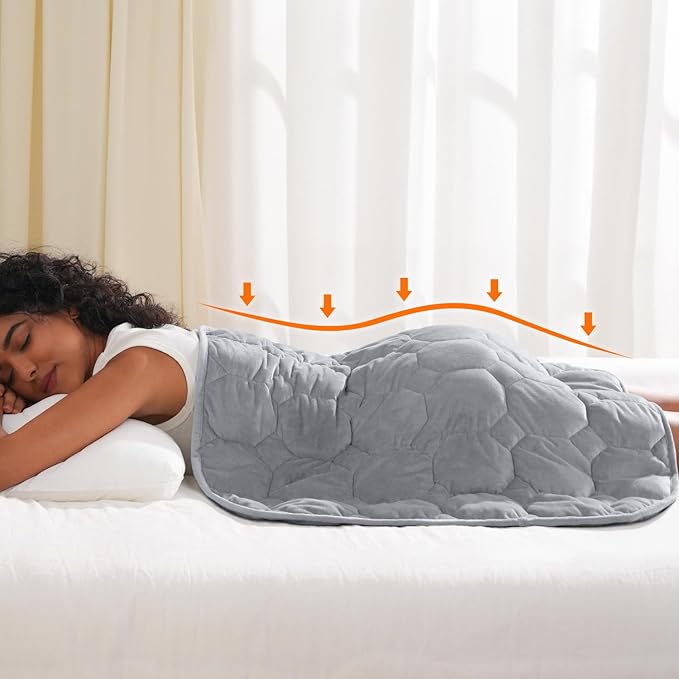 Kivik Weighted Blanket for Travel 5 lbs, Weighted Lap Blanket 29"x33", Full-Body Coverage & Lightweight, Weighted Lap Pad for Adults, Unique, Grey