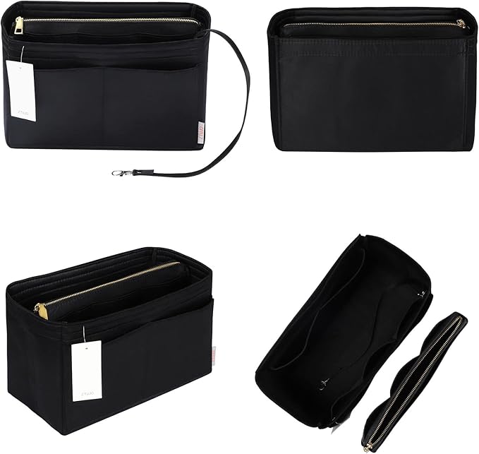 ZTUJO Purse Organizer Insert, Felt Bag Organizer with Metal Zipper, Handbag & Tote Shaper, For Speedy Neverfull Tote, 7 Sizes