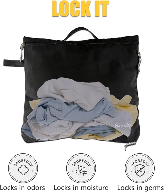 Dirty Laundry Bag for Traveling-Mesh Laundry Bags XL Travel Gym Healthcare Workers Laundry Sports Fitness Swimwear Camping Portable Wash Bag XL (Black)