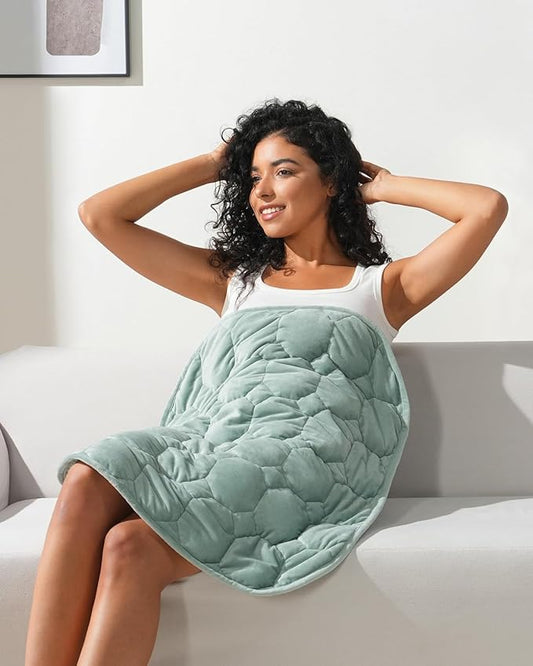 Kivik Weighted Lap Blanket Adults, 7 lbs Weighted Pad, 24"x29", Sage Green, Heavy Travel Blankets Throw, Small & Mini Portable Pads, Breathable & Warm Gift