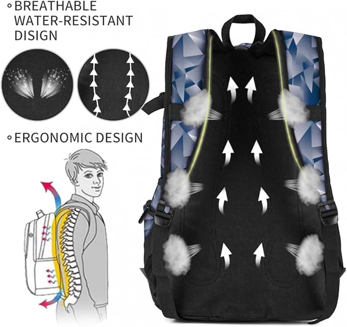 rickyh style School Backpack Travel Bag for Men & Women Lightweight College Back Pack with Laptop Compartmen