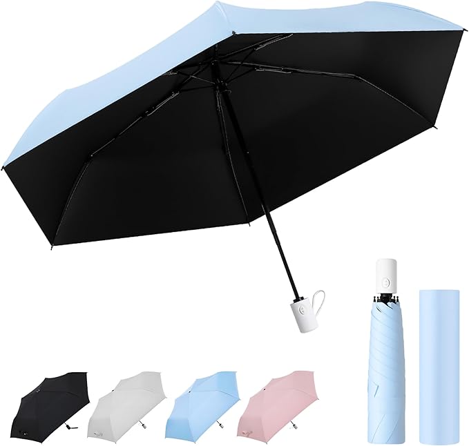 Windproof Compact Travel Umbrella,Large Strong but Light Portable and Automatic Folding Rain Umbrella, small inverted for travel size