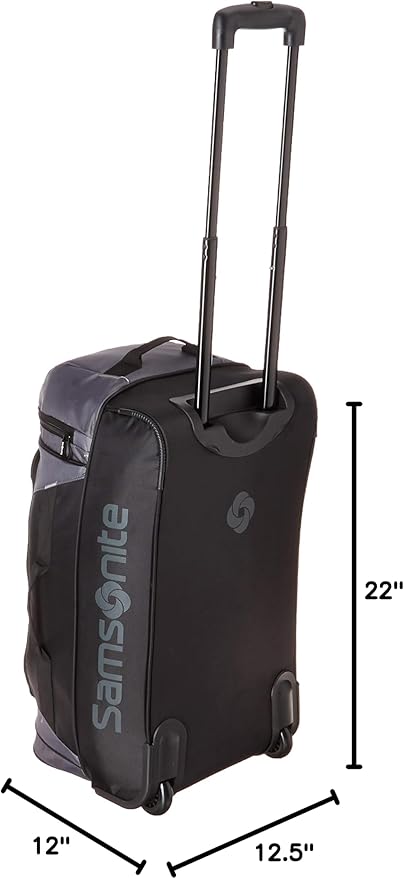 Samsonite Andante 2 Wheeled Duffel Bag – 22-Inch Durable Rolling Luggage with Inline Skate Wheels, Push-Button Handle & Spacious Compartments – Travel-Friendly and Lightweight - Moss Green/Black