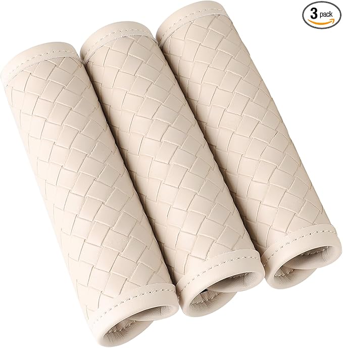 Luggage Handle Wraps -Suitcase Handle Wraps Travel Bag Handle Covers Suitcase Identifier Luggage Makers Covers(3Pcs-Beige)