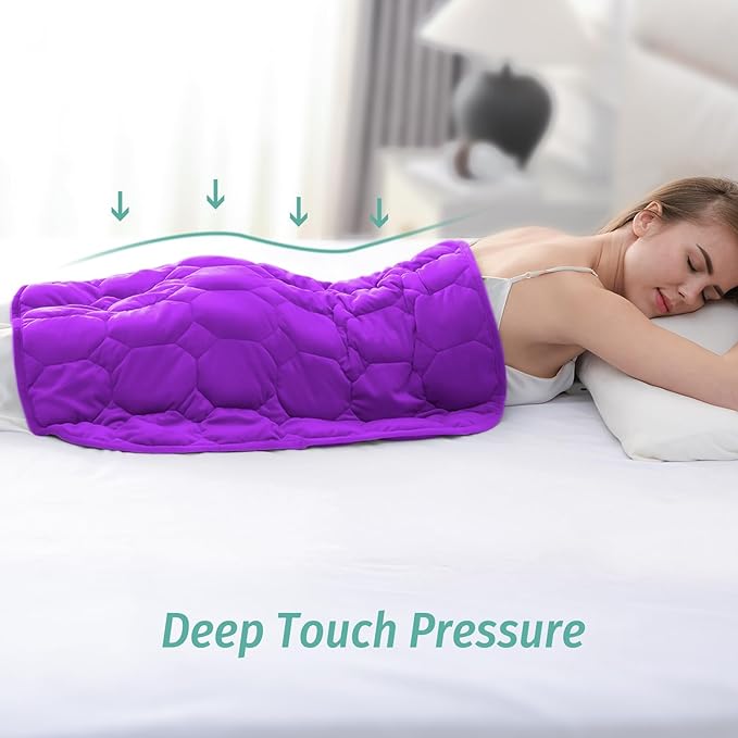 Wemore Weighted Lap Blanket 7lbs for Adults, Small Weighted Blanket for Travel, All-Season Weighted Lap Pad, Machine Washable, Dual Purple 24x29 inches
