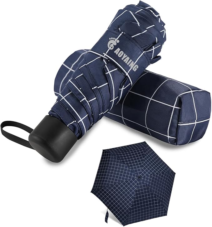 GAOYAING Compact Travel Umbrella with Case Sun&Rain Lightweight Small and Compact Suit for Pocket