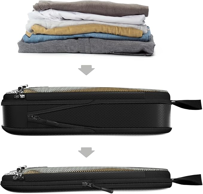 4pc Large Compression Packing Cubes for Travel - Luggage Organizers Suitcases