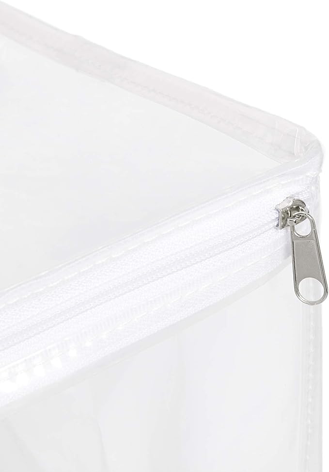 Amazon Basics Clear Zippered Storage Bags for Closet Organization, Stackable Clothing and Linen Storage Containers, 3-Pack