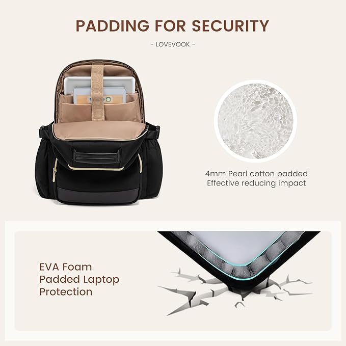 LOVEVOOK Laptop Backpack for Women with Pouch Pocket for Large Capacity Cup,17 Inch Laptop Computer Bag Travel Backpack Purse,Waterproof Work Business Backpack College Teacher Bags,Grayish Purple
