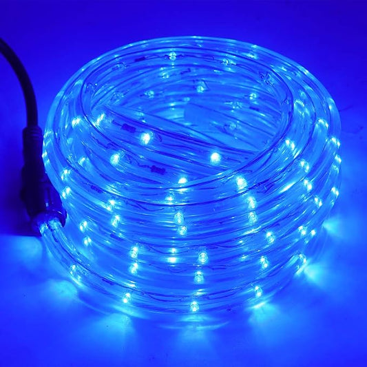 1/2" Rope Lights, 3.3ft 2-Wire Waterproof LED Rope Light Kit 110V-120V PVC 30 LED/M Tube Lights Strip for Background Lighting, Outdoor Decorative Lighting, Christmas(Blue)