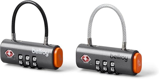 Bellroy Travel Lock Duo (Set of 2 TSA Luggage Locks with Flexible Fit and Combination Function) - Graphite