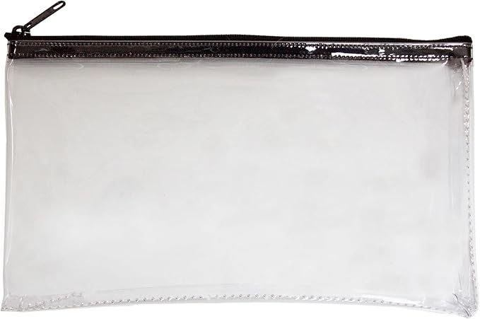 Multi-Purpose Zipper Bag, Reusable, Travel Pouch, Lightweight, Makeup Organizer, 11 x 6 Inch (Clear)