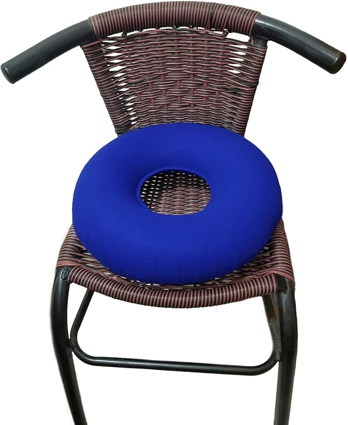 2 Pack Donut Pillow, Inflatable Donut Cushion for Tailbone Pain,Hemorrhoid Seat Cushion, Round Wheelchairs Seat Cushion for Home, Car or Office Chair (15" Dark Blue & Light Blue)