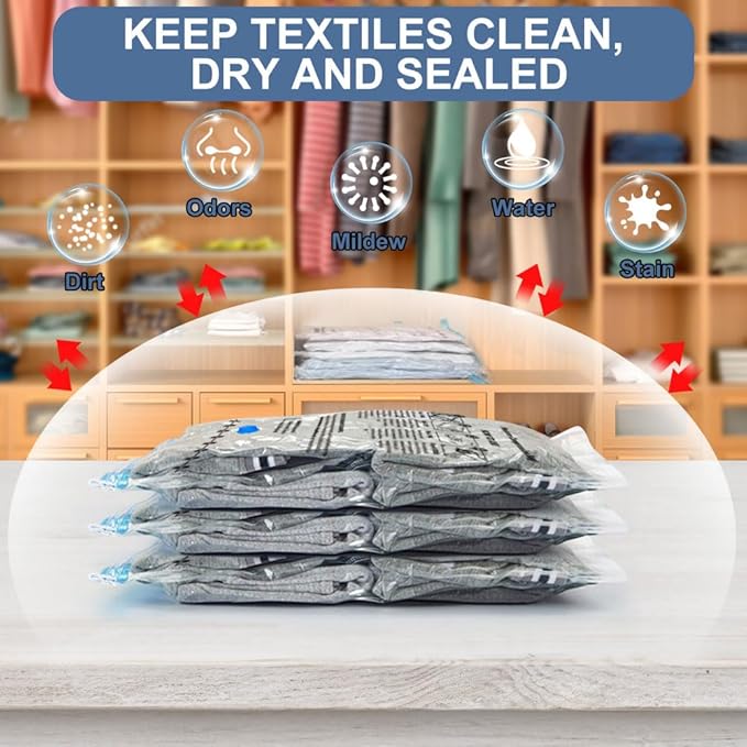 BoxLegend Vacuum Storage Bags with Electric Pump 26 Combo (3X-Jumbo, 5 Jumbo, 5 Large, 8 Medium, 5 Small) Thickened Vacuum Seal Bags for Clothing Space Saving for Coat Quilt Blanket Pillow Comforters