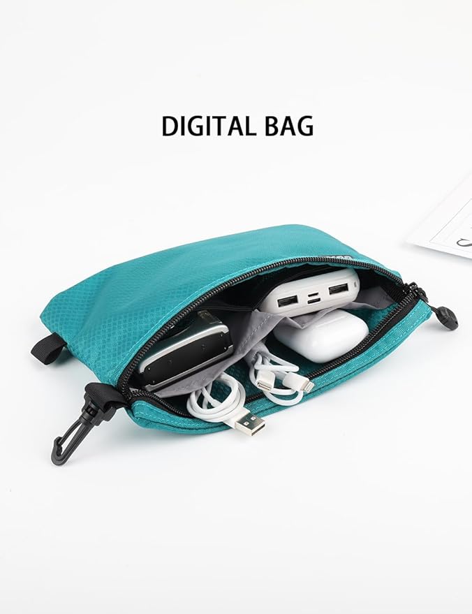 GOX Small Toiletry Bag for Men Bulk Cosmetic Bag Dopp Kit Carry On Zipper Pouch Organization Nylon Small Packing Sack Waterproof (Turquoise)