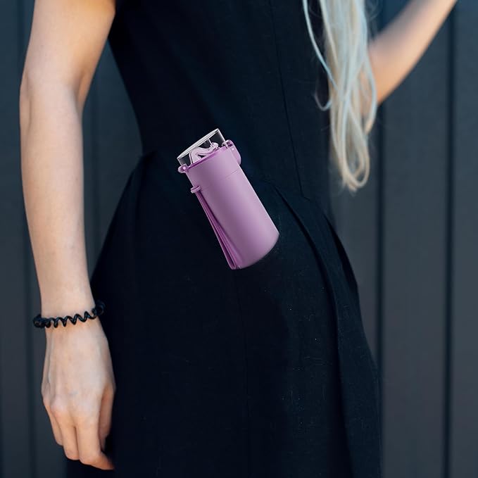 9oz Small Water Bottles with Straw, Mini Water Bottle with One-Hand Open Design, Leak-Proof Locking Lid for Hot&Cold Drinks, Small Travel Water Bottle - 100% Leakproof for School, Travel...(Lilac)