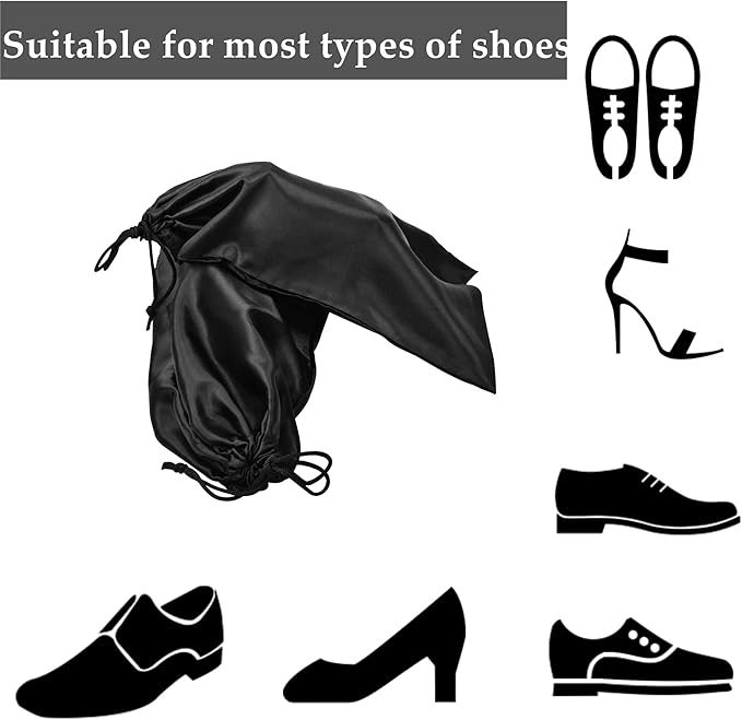 GONGKANGYUAN 20 Pack Satin Shoe Bags for Travel, Drawstring Shoe Storage Bags for Men and Women, Dustproof Moisture-Proof Shoe Pouches for Packing & Organizing Shoes